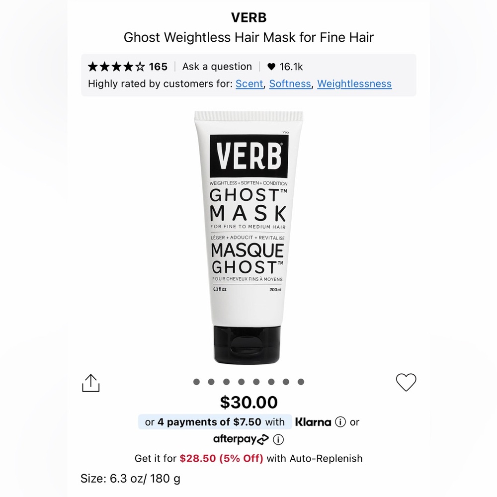 Ghost Weightless Hair Mask for Fine Hair — NEW